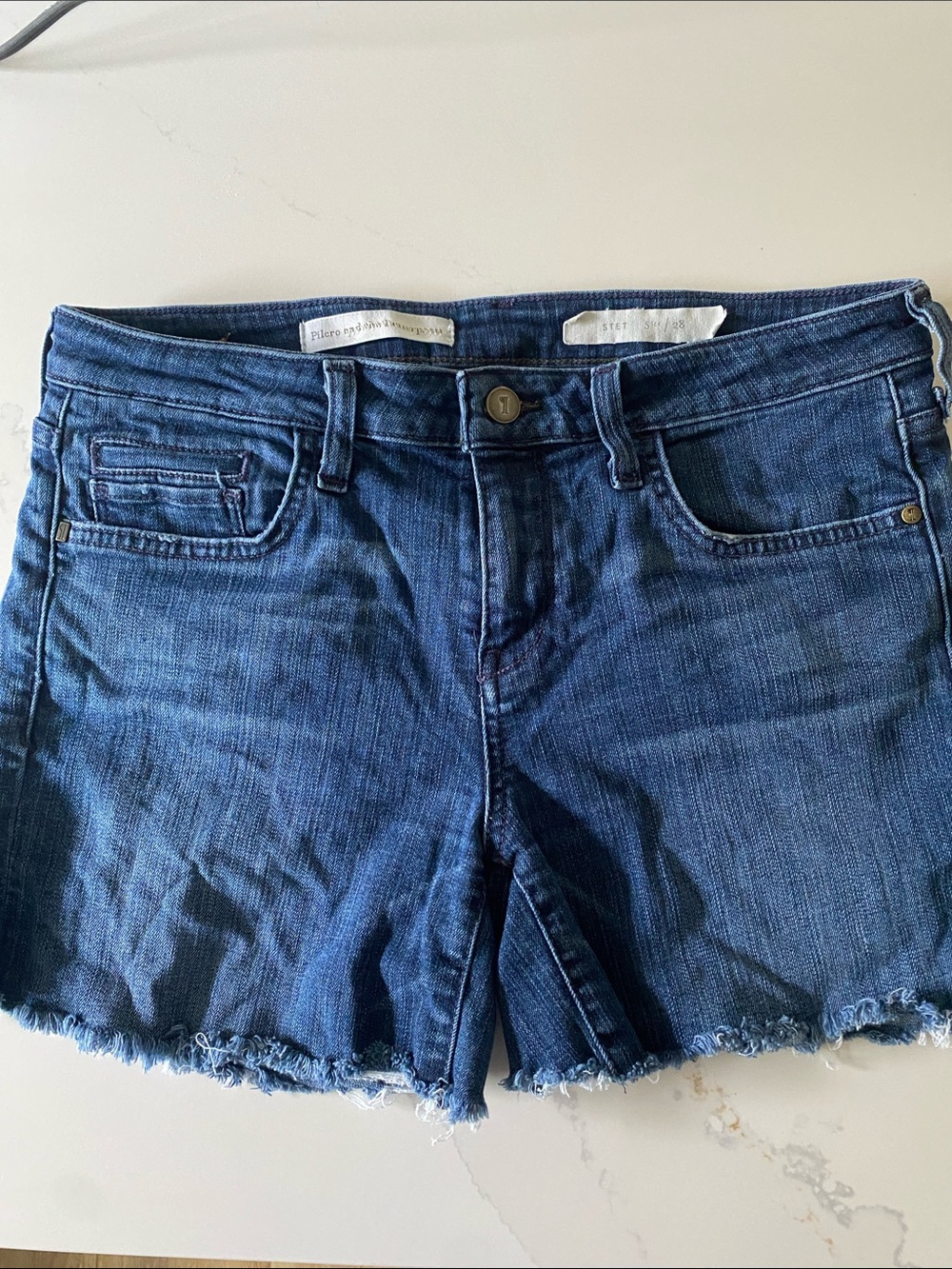 Pilcro and the Letterpress STET jean Denim Cutoff Shorts 28